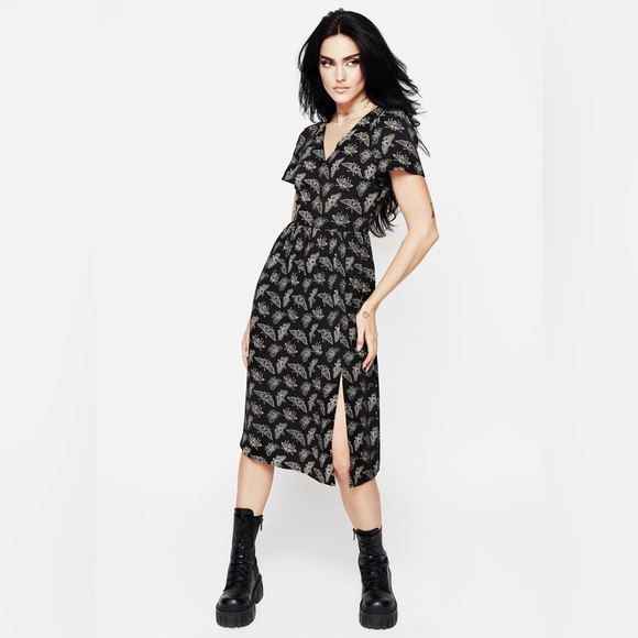 Disturbia Mortmoth Short Sleeve Midi Dress US 8 / UK 12 - Picture 7 of 11